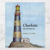 Een stil en eenzaam etiket op vuurtoren (Enkel label)