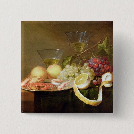 Een stil leven met een bril vierkante button 5,1 cm (Voorkant)