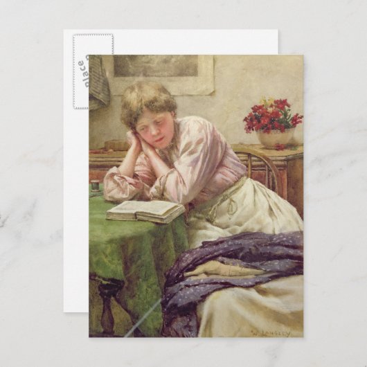 Een stil lezen briefkaart (Voorkant / Achterkant)
