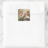 Een stil lezen vierkante sticker (Tas)