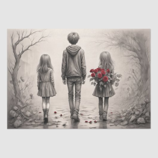 Een stille band - Decoupage - Tissuepapier (Voorkant)