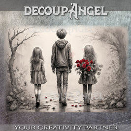 Een stille band - Decoupage - Tissuepapier