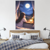 Een stille conversatie met de hemel canvas afdruk (Insitu (Slaapkamer))