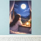Een stille conversatie met de hemel canvas afdruk (Insitu (Houten vloer))