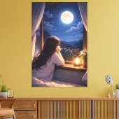 Een stille conversatie met de hemel canvas afdruk (Insitu (Woonkamer))