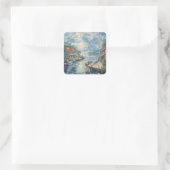 Een Stille Haven Vierkante Sticker (Tas)