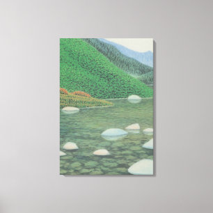 Een stille hoek in de bergen canvas afdruk