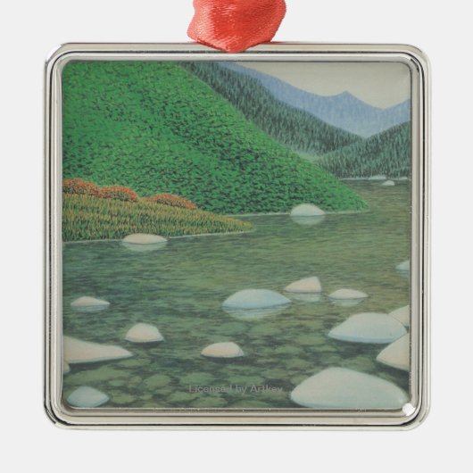 Een stille hoek in de bergen metalen ornament (Voorkant)