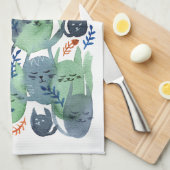 Een stille kakofonie van katten theedoek (Quarter Fold)