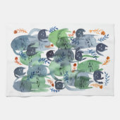 Een stille kakofonie van katten theedoek (Horizontaal)