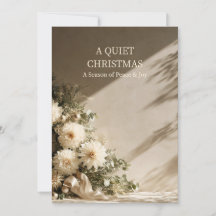 Een Stille Kerstmis Neutrale Dahlia Kerstkaart