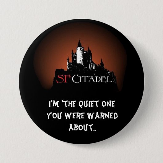 Eén stille knop ronde button 7,6 cm (Voorkant)