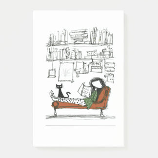 Een Stille Leesochtend | Met de Hand Getekende Boe Post-it® Notes