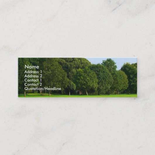 Een stille middag in het park mini visitekaartje (Voorkant)