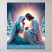 Een stille nacht, Christelijke kerstkunst, Jezus e Poster (Voorkant)