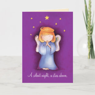 Een stille nacht kerstkerstangel wenskaart feestdagen kaart
