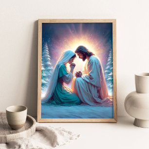 Een Stille Nacht, Kerstmis Christelijke Kunst, Jez Poster