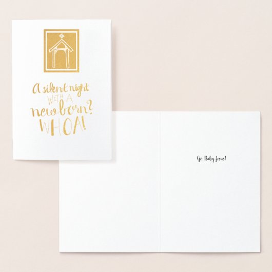 Een stille nacht met een pasgeborene? Folie feestd Kaarten (Display)