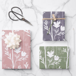 Een Stille Reis Minimale Botanische Silhouetten Inpakpapier Vel