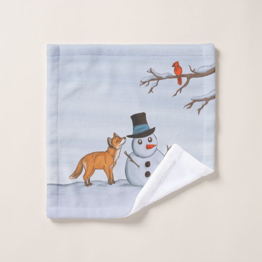 Een stille sneeuwdag bad handdoek (Wasdoekje)