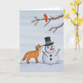 Een Stille Sneeuwdag Kaart (Gele Bloem)