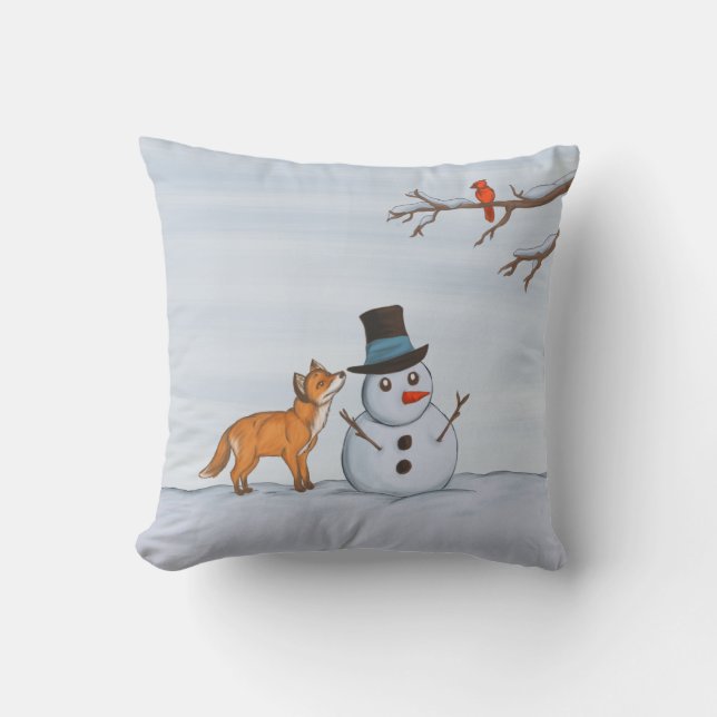 Een stille sneeuwdag kussen (Voorkant)