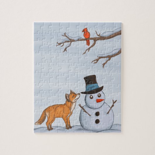 Een stille sneeuwdag legpuzzel (Verticaal)