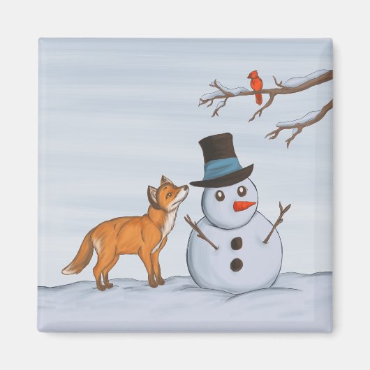 Een stille sneeuwdag magneet (Voorkant)