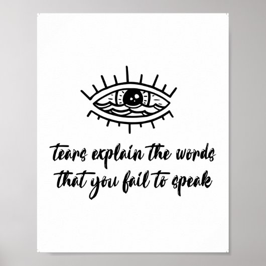 Een stille traan. Bereavement Gift. Sympathie Gift Poster (Voorkant)