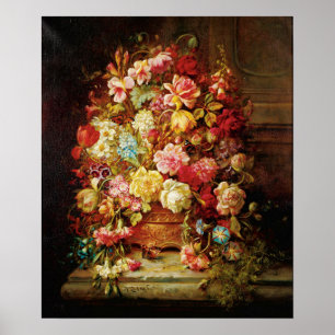 Een stilleven met bloemen door Hans Zatzka - poste Poster