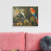 Een stilstaand leven met fruit, papegaaien en een canvas afdruk (Insitu (Woonkamer))