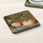 Een stilstaand leven met Rozen op een rand Bier Onderzetter (Linkerzijde)