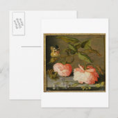 Een stilstaand leven met Rozen op een rand Briefkaart (Voorkant / Achterkant)