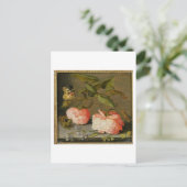 Een stilstaand leven met Rozen op een rand Briefkaart (Staand voorkant)