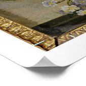 Een stilstaand leven met Rozen op een rand Poster (Hoek)