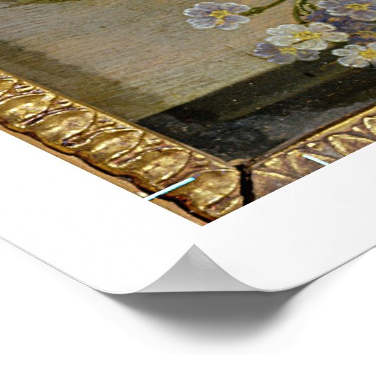 Een stilstaand leven met Rozen op een rand Poster (Hoek)