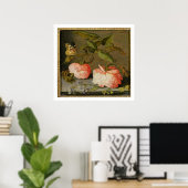 Een stilstaand leven met Rozen op een rand Poster (Thuiskantoor)