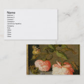 Een stilstaand leven met Rozen op een rand Visitekaartje (Voorkant / Achterkant)