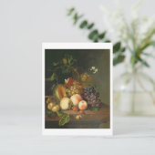 Een stilstaand leven op een marmerrand briefkaart (Staand voorkant)