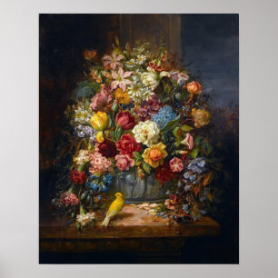 Een stilstaand leven van bloemen door Hans Zatzka  Poster