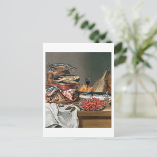 Een stilstaand leven van een Baby-, forel- en visk Briefkaart (Staand voorkant)