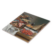 Een stilstaand leven van een Baby-, forel- en visk Tegeltje (Zijkant)