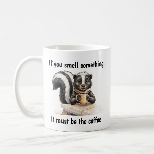Een stinkdier dat het ontkent koffiemok (Links)