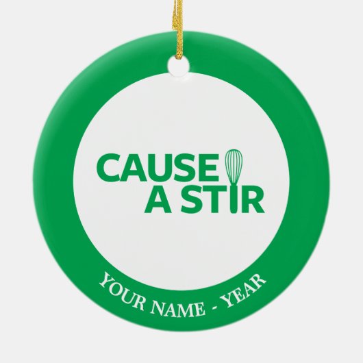 Een Stir veroorzaken Keramisch Ornament (Achterkant)