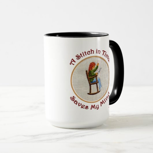 Een Stitch in Time Mok (Voorkant rechts)