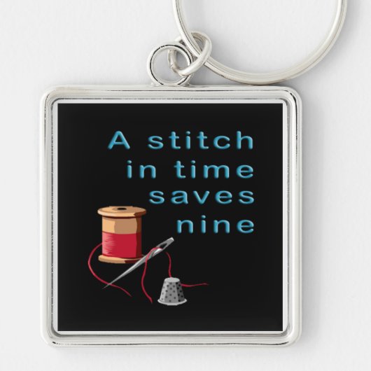 Een Stitch in Time slaat negen op Sleutelhanger (Voorkant)