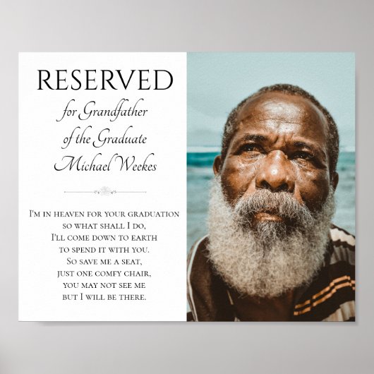 Een stoel opslaan ter nagedachtenis van grootvader poster (Voorkant)
