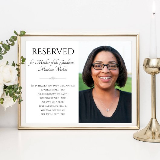 Een stoel opslaan voor moeder van het Afstuderen g Poster