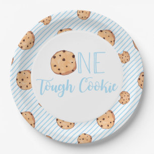 Een stoere Cookie blauw Verjaardagsfeestje Papieren Bordje