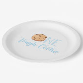 Een stoere Cookie blauw Verjaardagsfeestje Papieren Bordje (Gekanteld)